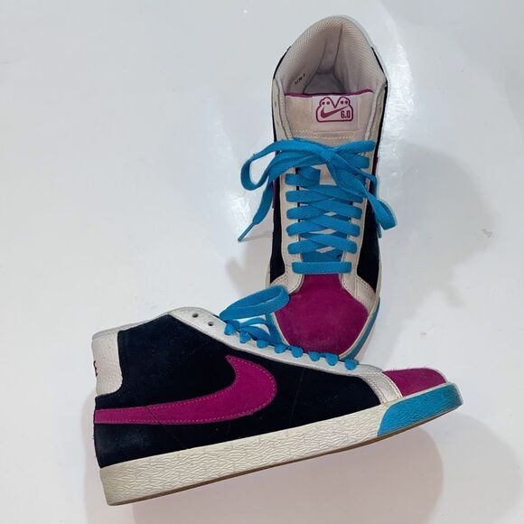 Nike Shoes - Nike Blazer Mid 6.0 High-Tops with Magenta and Teal Highlights Women Shoes z,8US